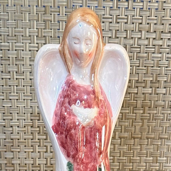 🎄🌟HP🌟NWOT Modern Iridescent Ceramic Pencil Angel Figurine - Picture 2 of 11